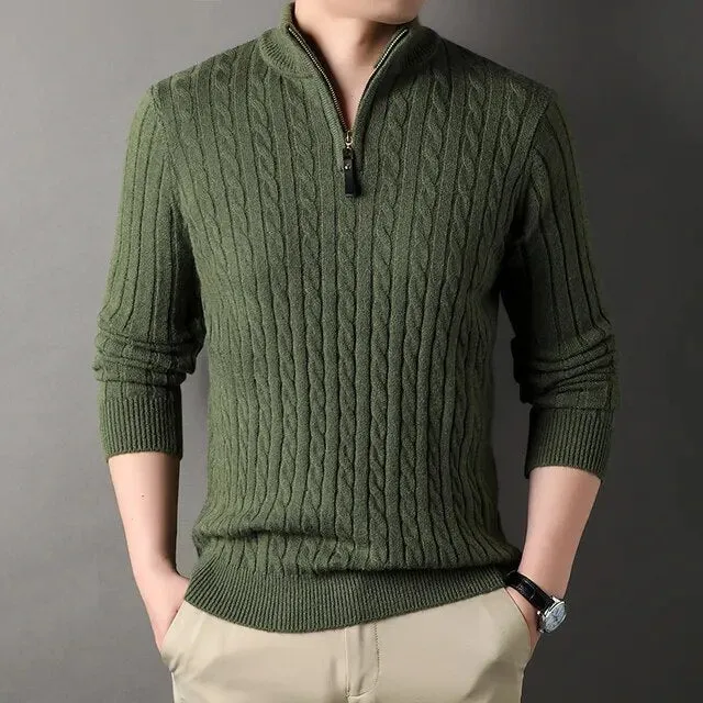 Thick Coarse Wool Polyester Cardigan