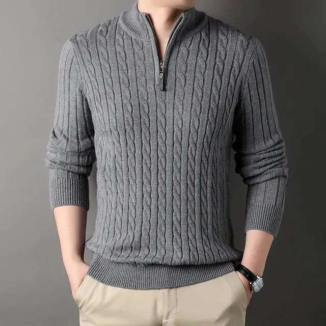 Thick Coarse Wool Polyester Cardigan