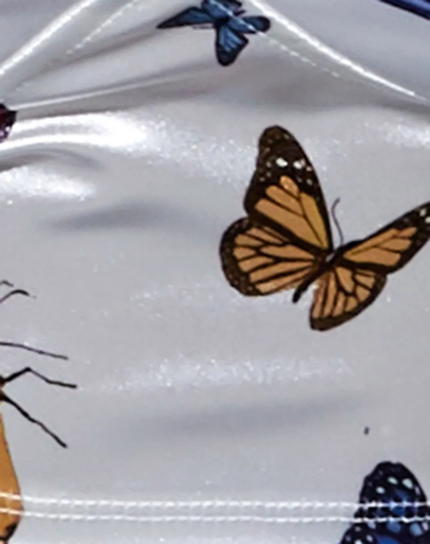 Veila Crop Top in Cream Butterfly