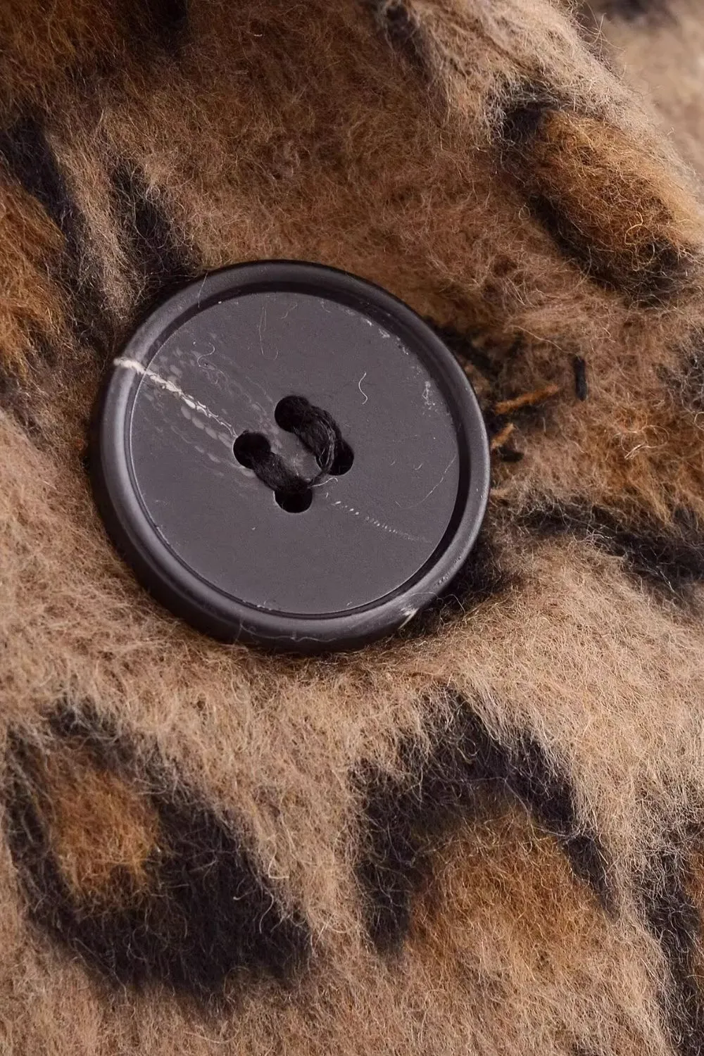 'Victoria' Leopard Print Long Wool Coat