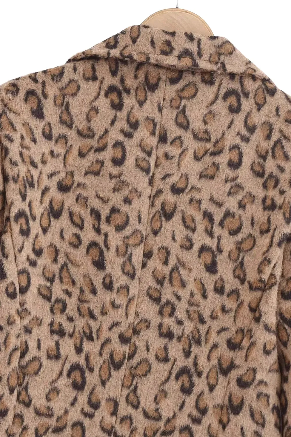 'Victoria' Leopard Print Long Wool Coat