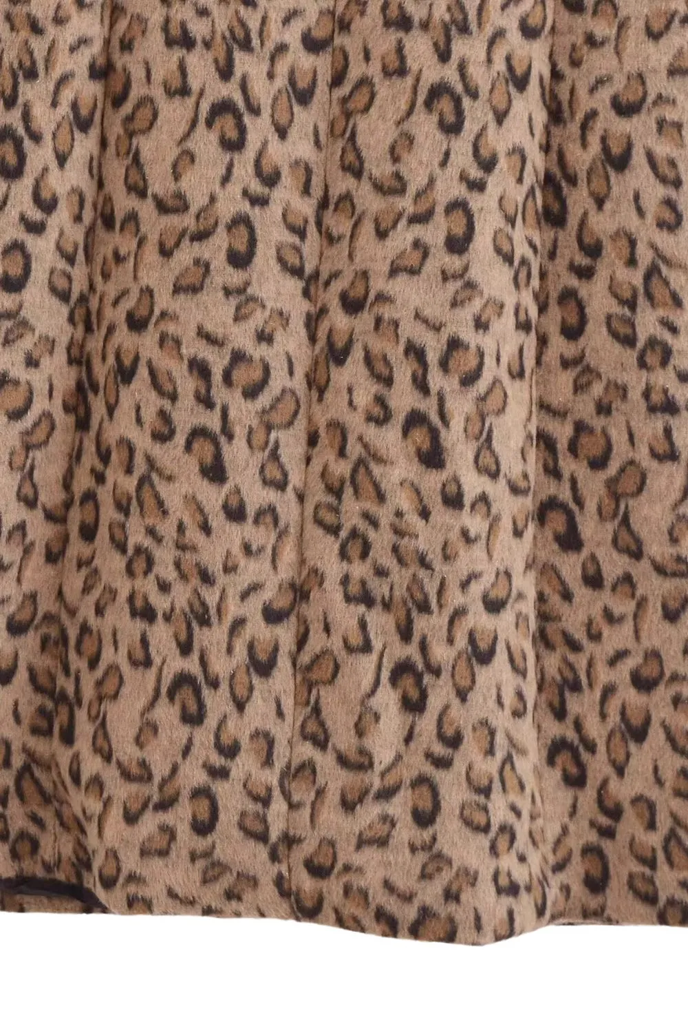 'Victoria' Leopard Print Long Wool Coat