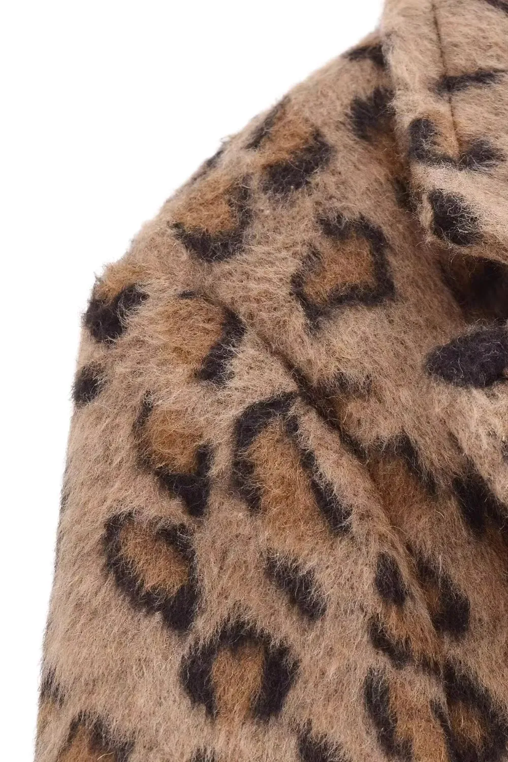 'Victoria' Leopard Print Long Wool Coat