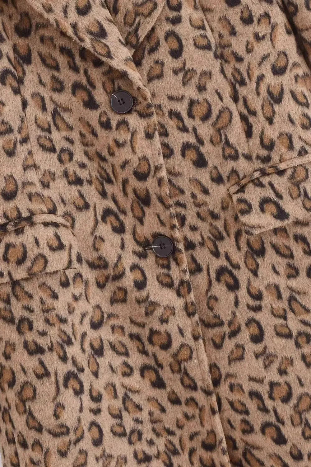 'Victoria' Leopard Print Long Wool Coat