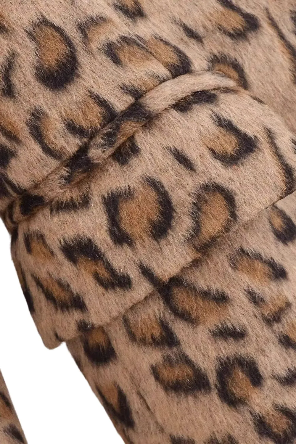 'Victoria' Leopard Print Long Wool Coat