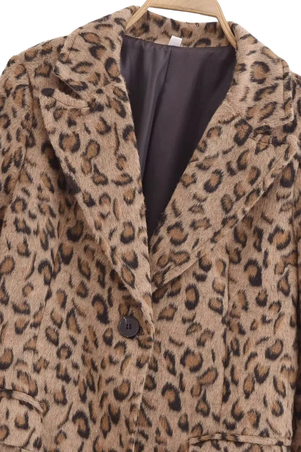 'Victoria' Leopard Print Long Wool Coat