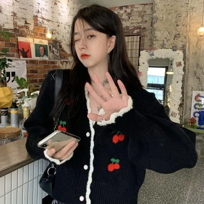 Wenkouban-Christmas Thanksgiving outfits_Knitted Cozy Autumnal Winter V-neck Floral Casual Long Sleeve Comfortable Stylish Sweater