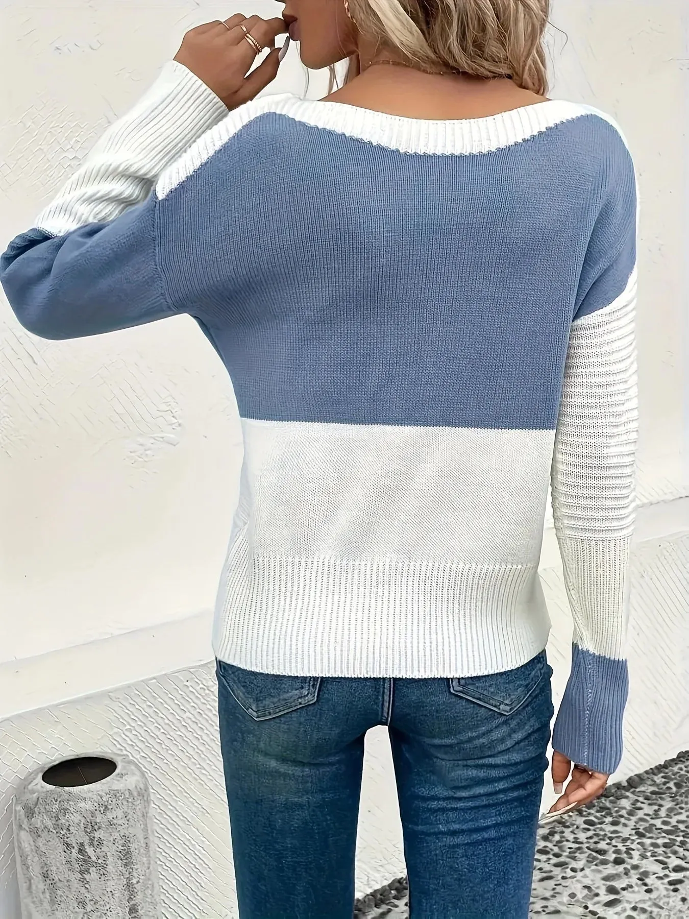Wenkouban-Christmas Thanksgiving outfits_Knitted V-neck Warm Ribbed Comfortable Slim Casual Stylish Soft Sweater