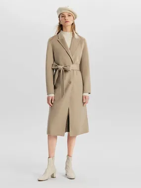 Wrapped Mulberry Silk Double-faced Woolen Coat