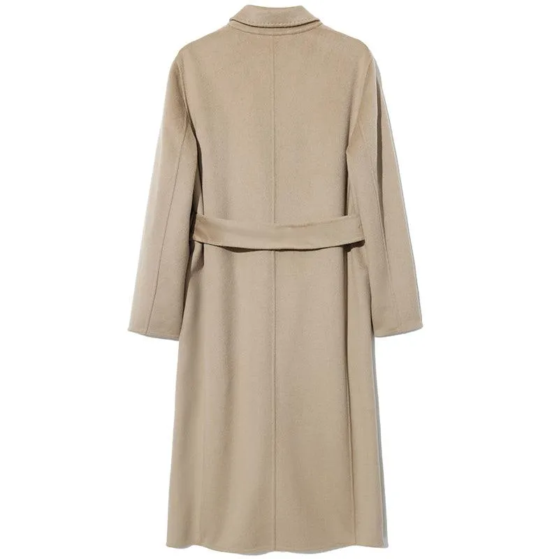 Wrapped Mulberry Silk Double-faced Woolen Coat
