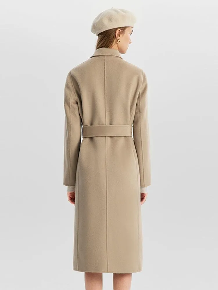 Wrapped Mulberry Silk Double-faced Woolen Coat