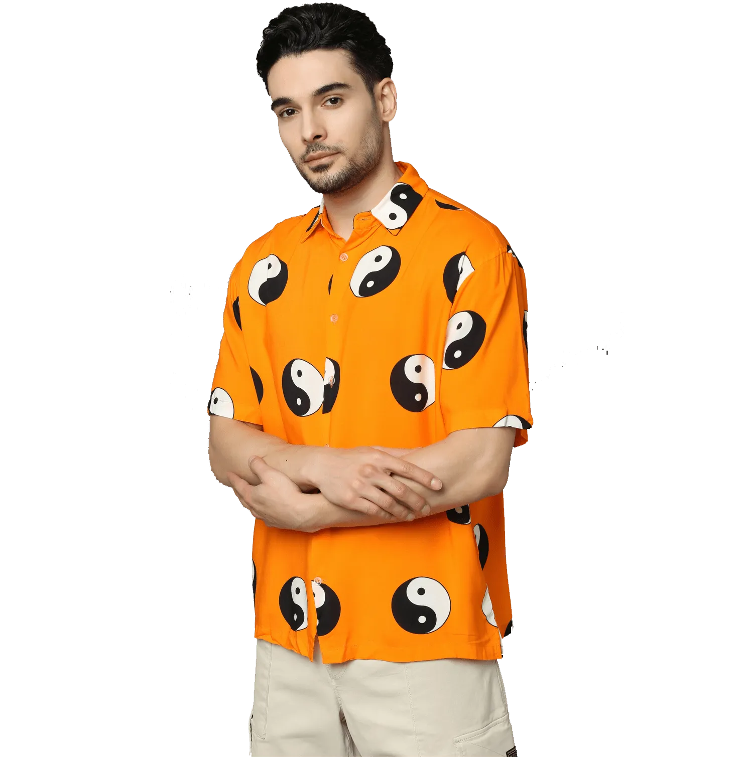 Yin Yang Printed Orange Unisex Shirt