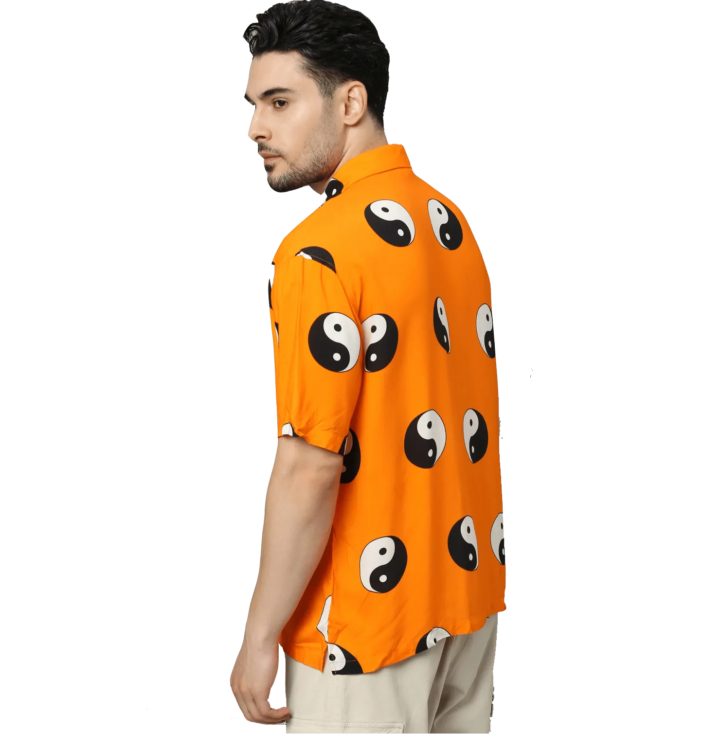 Yin Yang Printed Orange Unisex Shirt